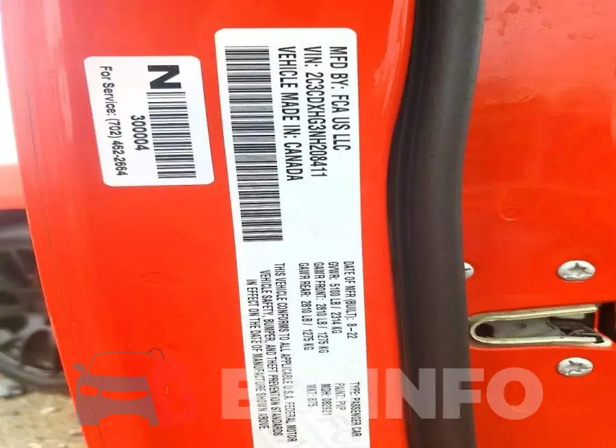 2C3CDXHG3NH208411 Photo# 12
