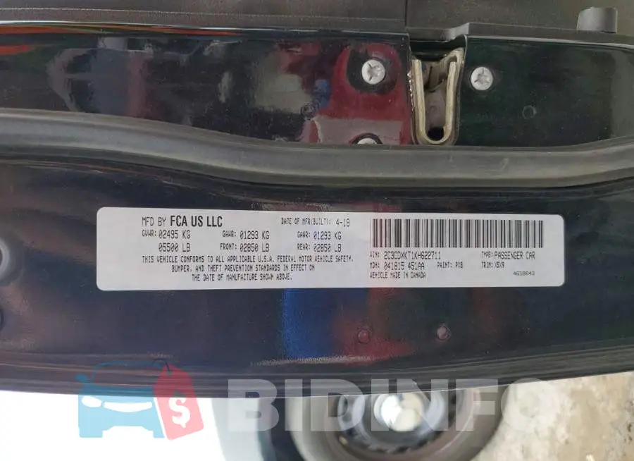 2C3CDXKT1KH622711 Photo# 12