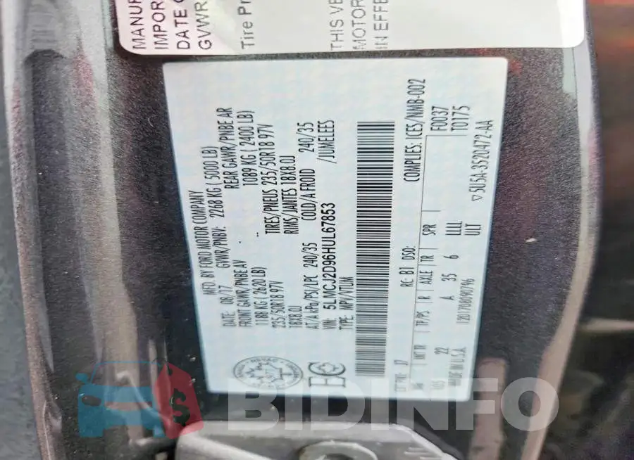 5LMCJ2D96HUL67853 Photo# 12