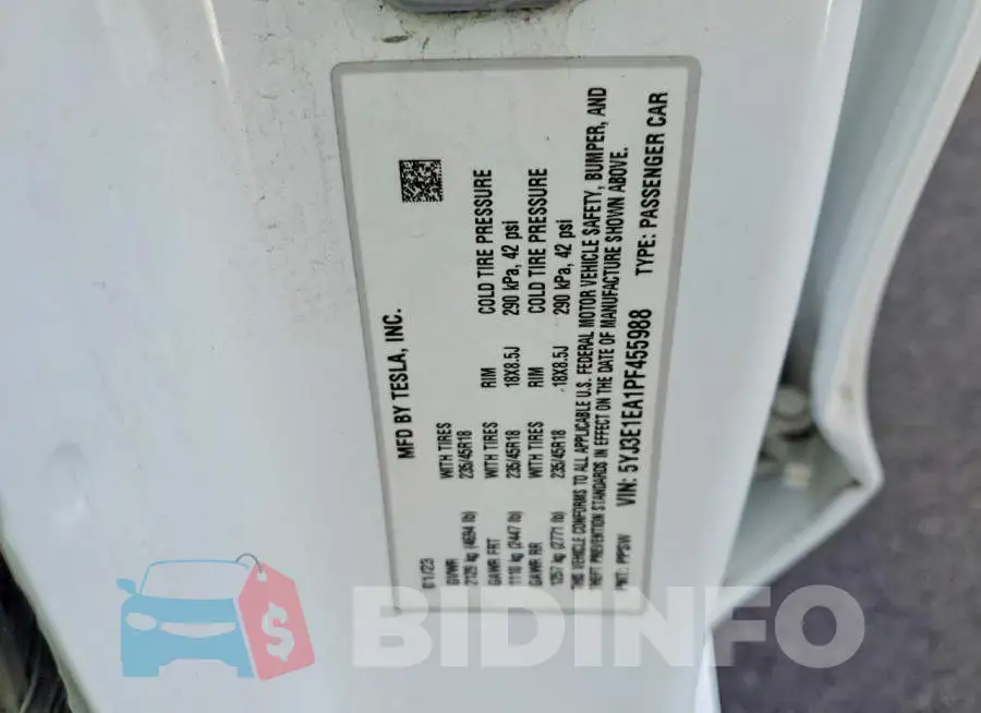 5YJ3E1EA1PF455988 Photo# 13