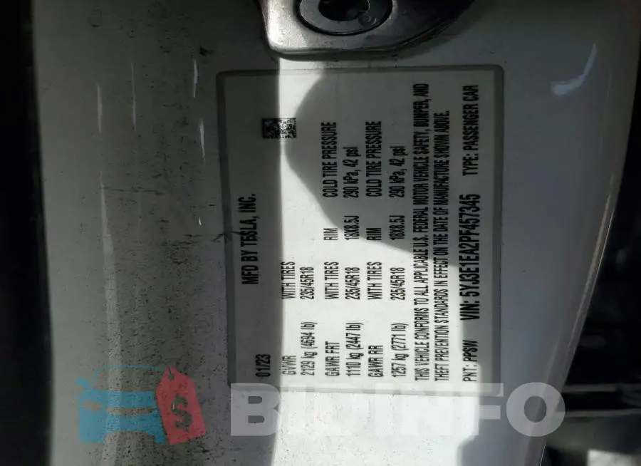 5YJ3E1EA2PF457345 Photo# 12