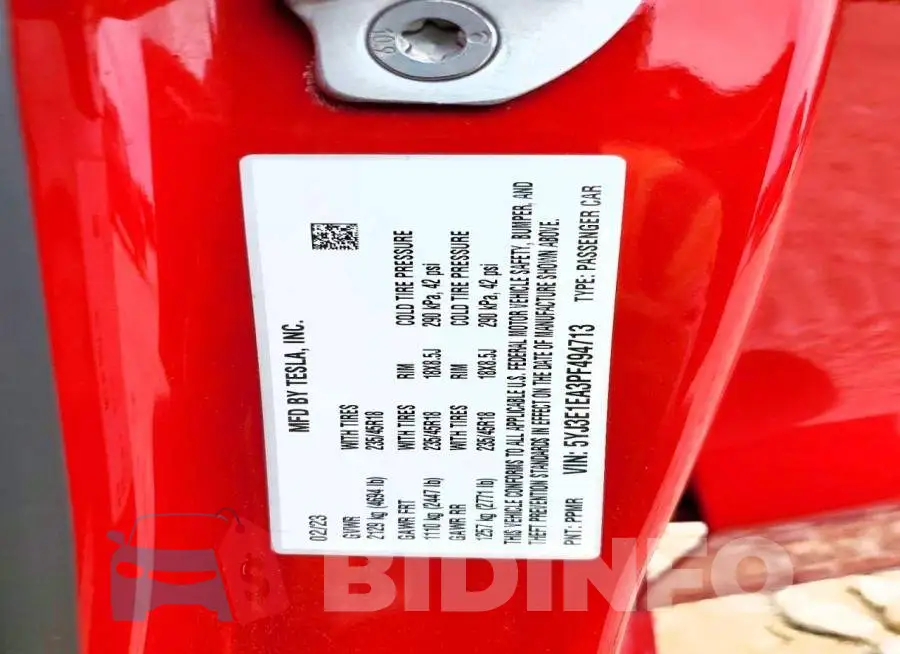 5YJ3E1EA3PF494713 Photo# 13
