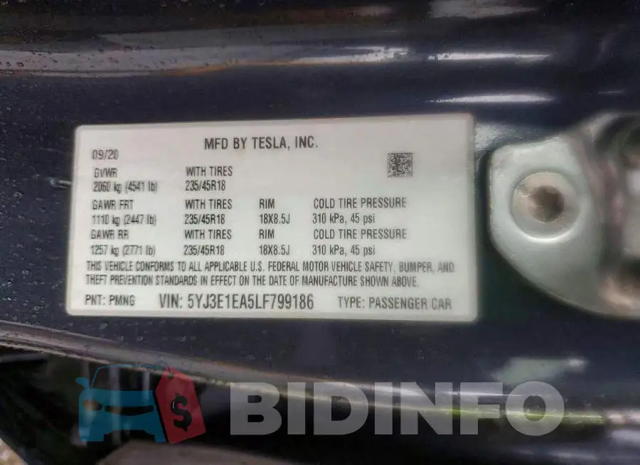5YJ3E1EA5LF799186 Photo# 12