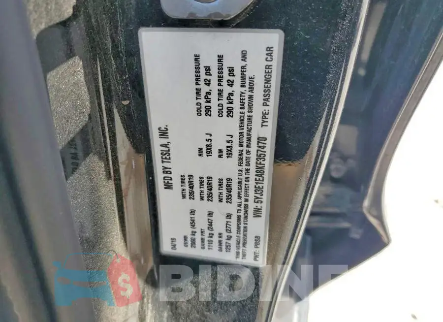 5YJ3E1EA8KF357470 Photo# 12