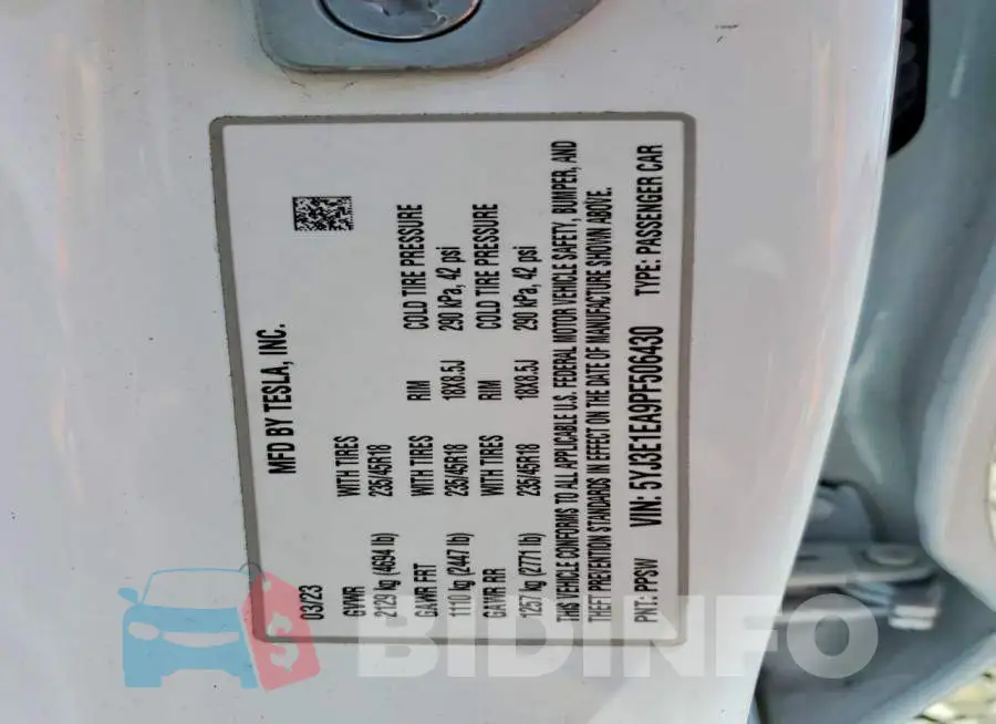 5YJ3E1EA9PF506430 Photo# 13