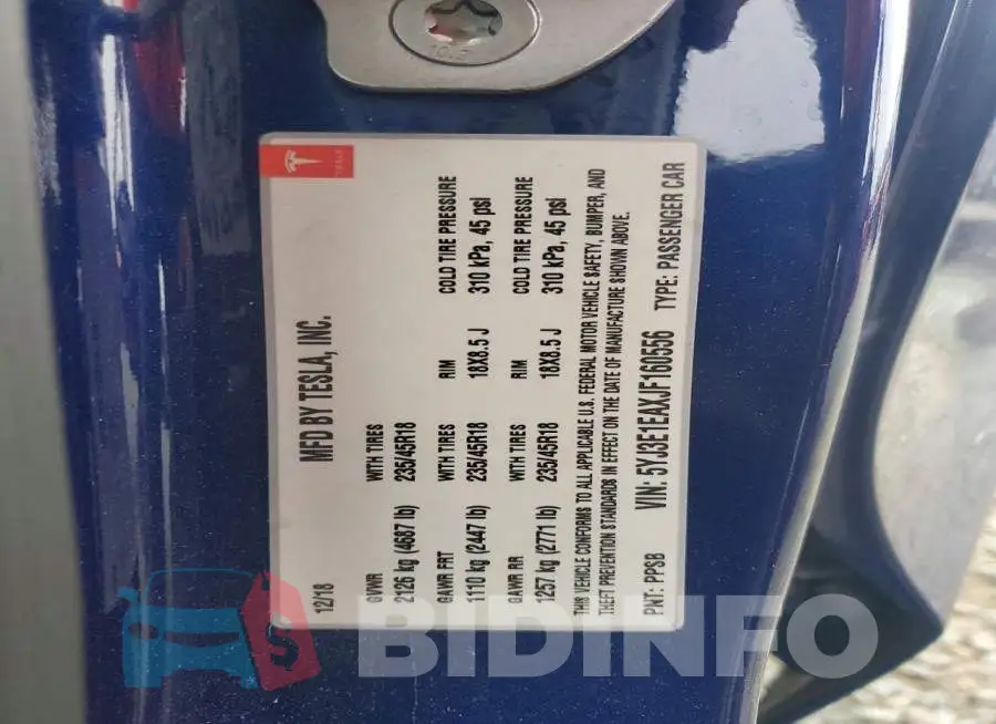5YJ3E1EAXJF160556 Photo# 13