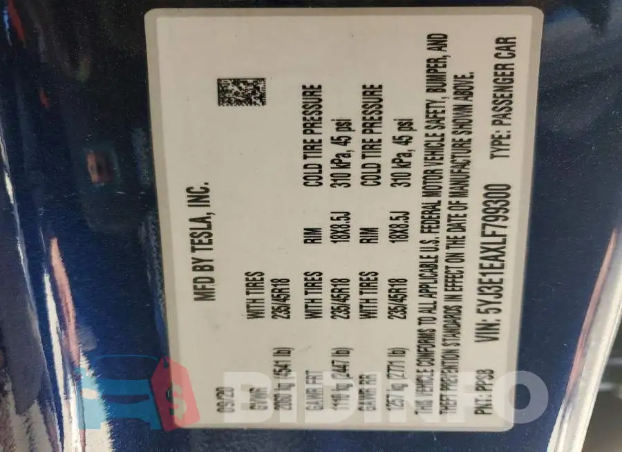 5YJ3E1EAXLF799300 Photo# 12