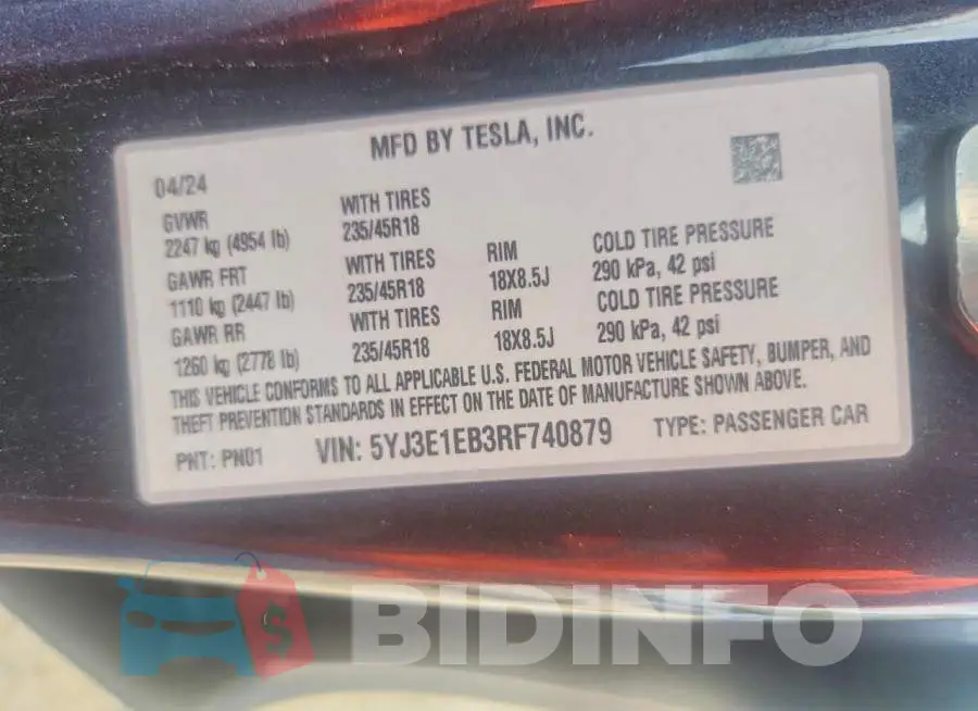 5YJ3E1EB3RF740879 Photo# 13