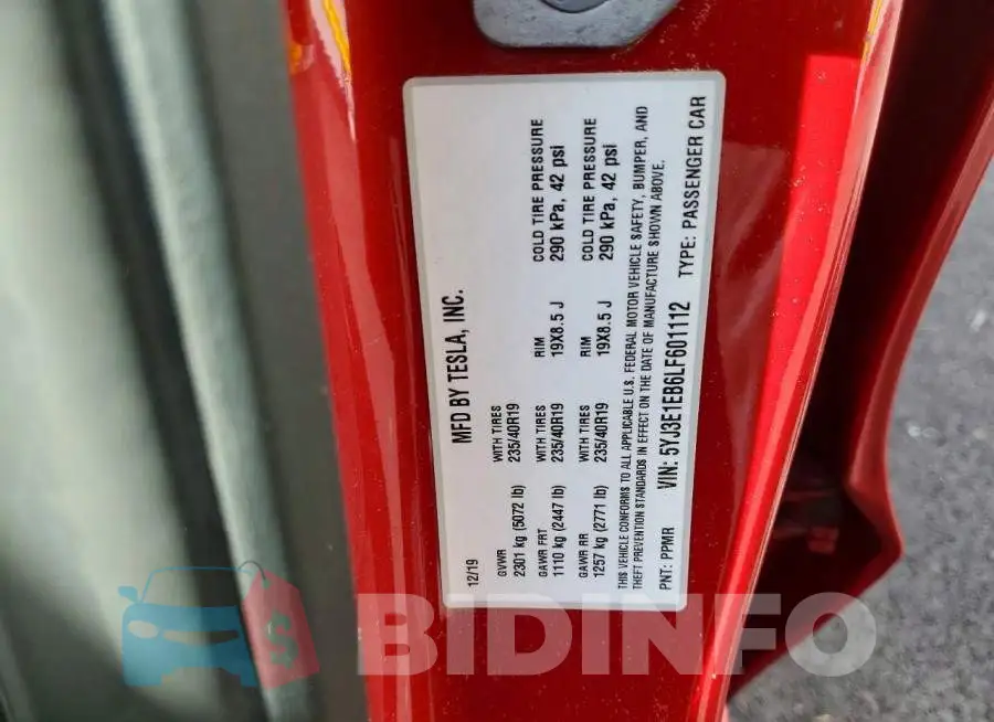 5YJ3E1EB6LF601112 Photo# 13