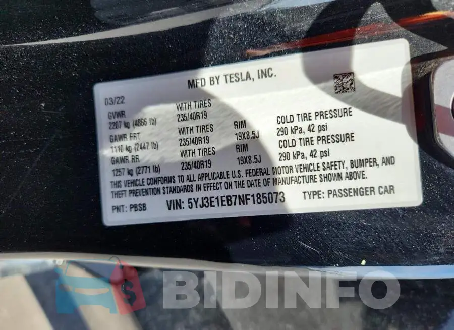 5YJ3E1EB7NF185073 Photo# 12