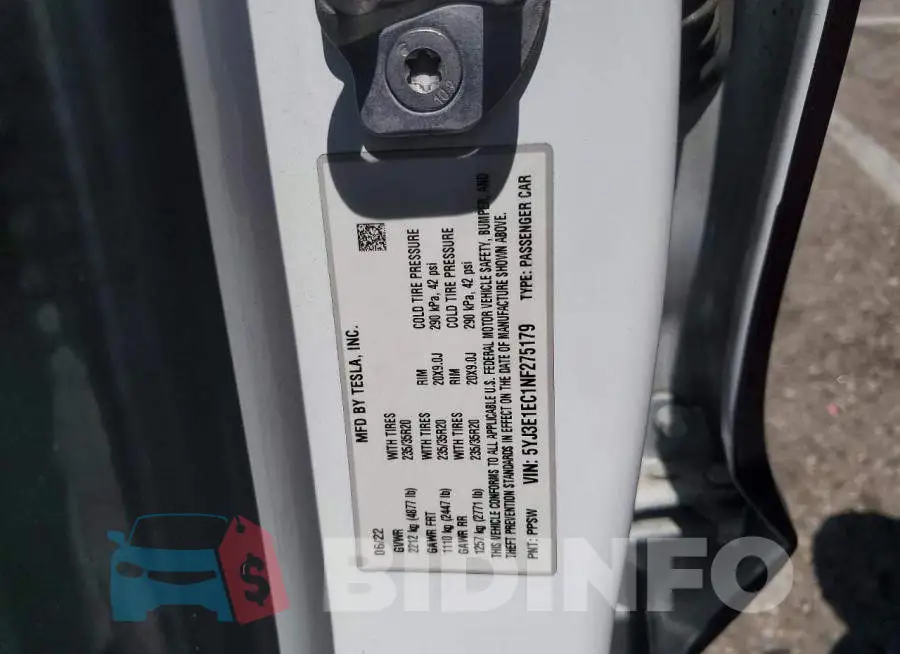5YJ3E1EC1NF275179 Photo# 12