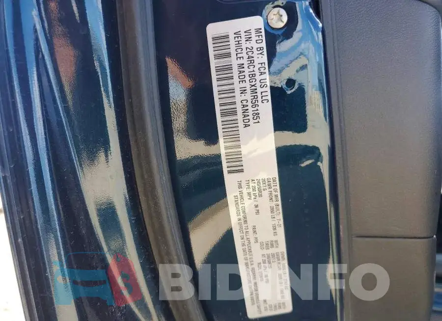 2C4RC1BGXMR561851 Photo# 13