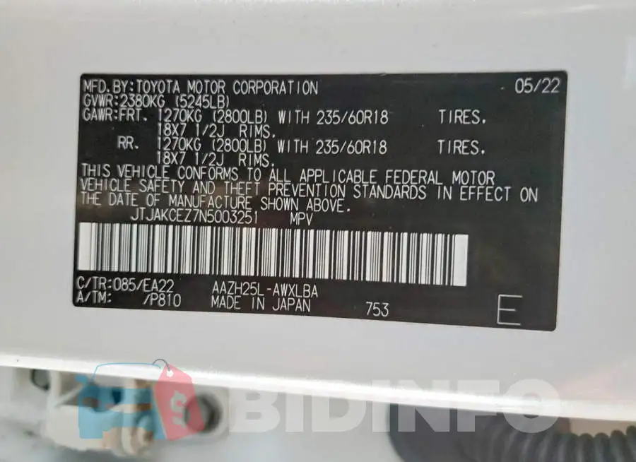 JTJAKCEZ7N5003251 Photo# 12