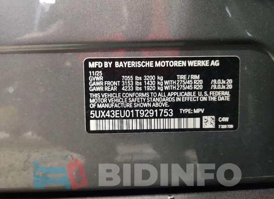 5UX43EU01T9291753 Photo# 13