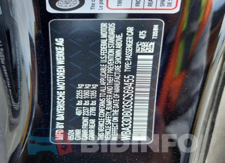 WBA33DB03SCS69455 Photo# 13