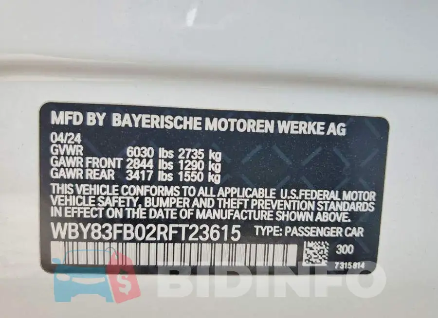 WBY83FB02RFT23615 Photo# 12