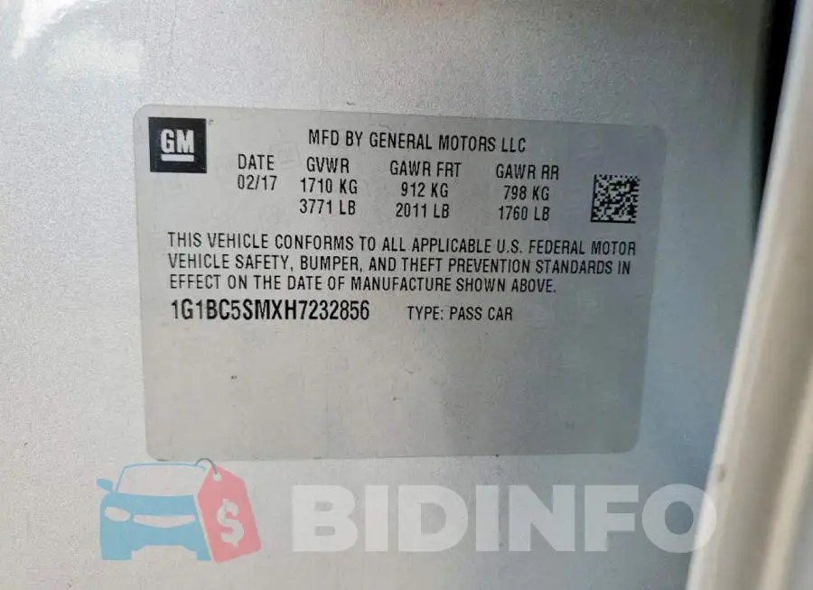 1G1BC5SMXH7232856 Photo# 12