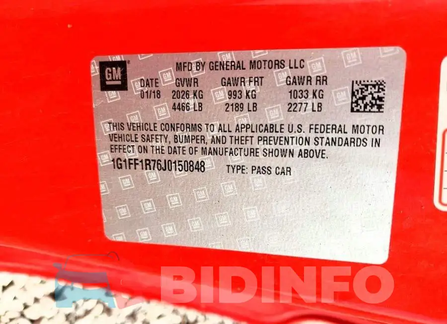 1G1FF1R76J0150848 Photo# 13