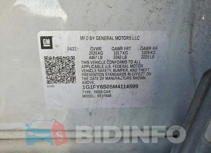1G1FY6S05M4114599 Photo# 13