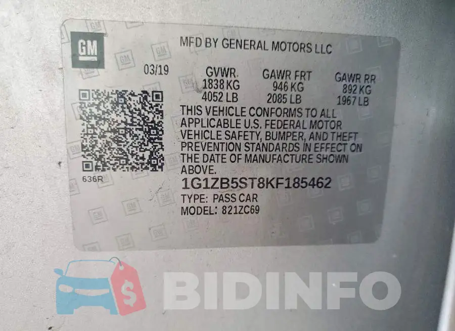 1G1ZB5ST8KF185462 Photo# 12
