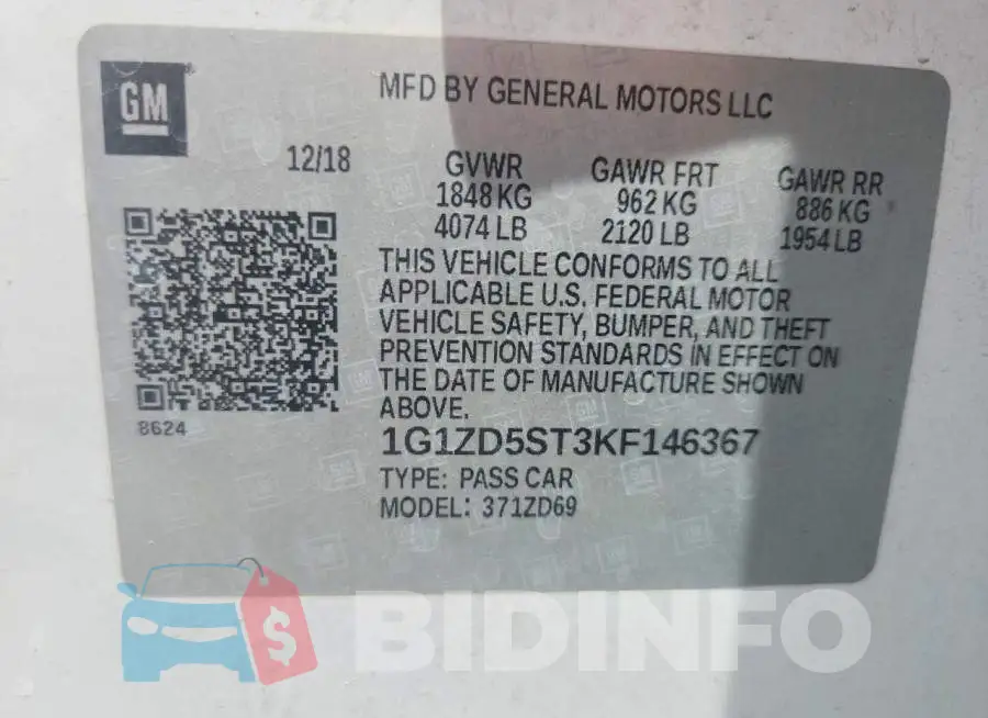 1G1ZD5ST3KF146367 Photo# 12