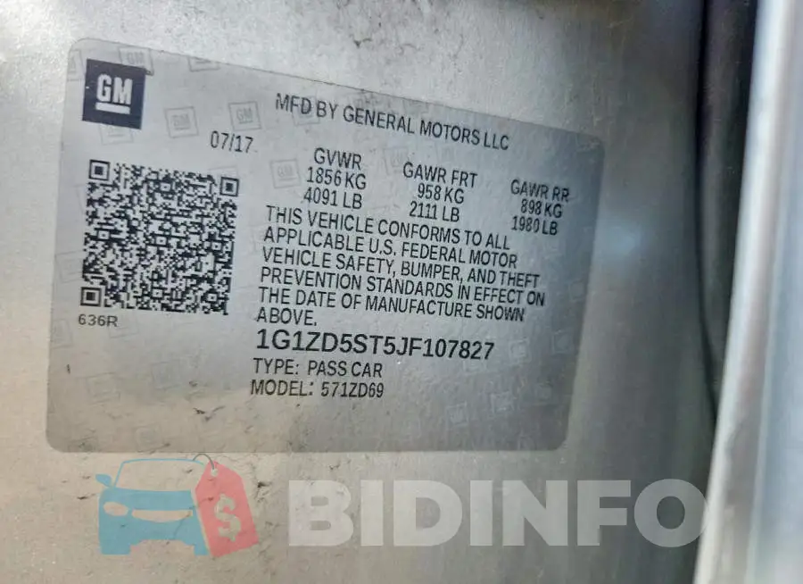 1G1ZD5ST5JF107827 Photo# 13