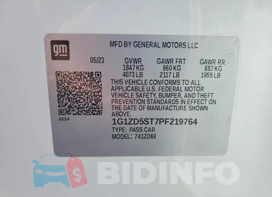 1G1ZD5ST7PF219764 Photo# 13