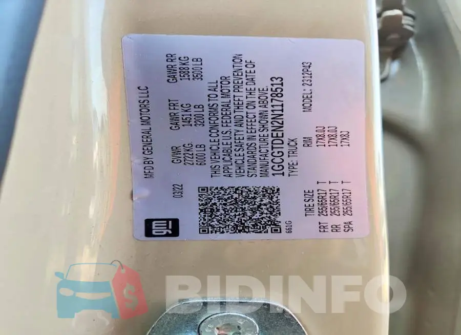 1GCGTDEN2N1178513 Photo# 12