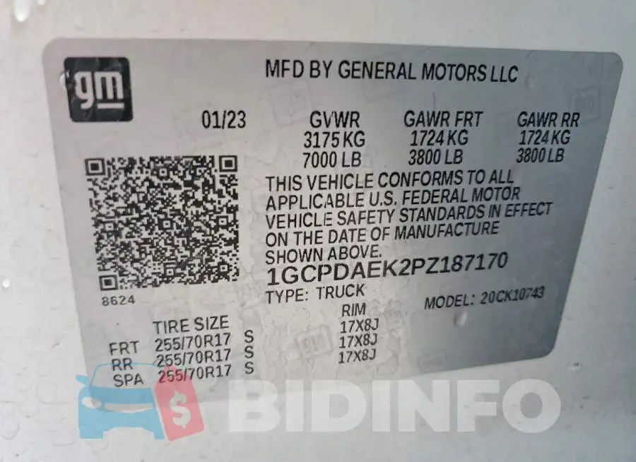 1GCPDAEK2PZ187170 Photo# 12