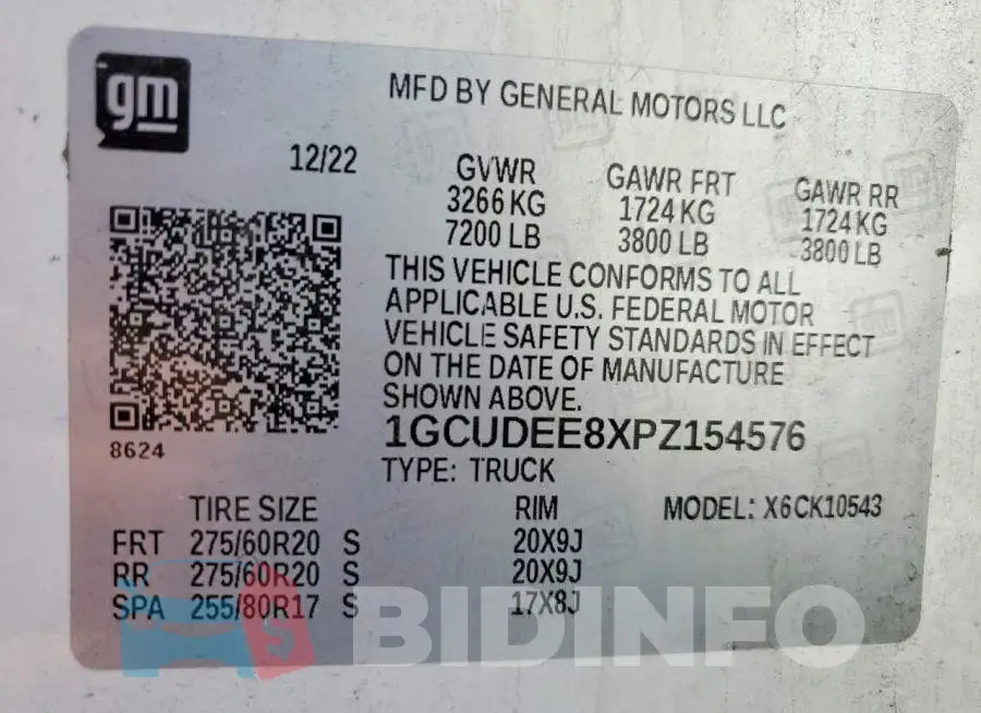 1GCUDEE8XPZ154576 Photo# 12