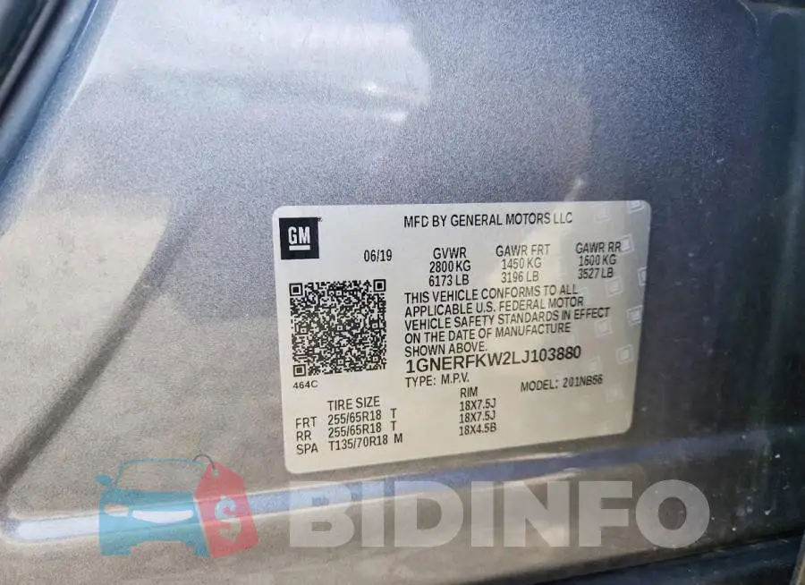 1GNERFKW2LJ103880 Photo# 13
