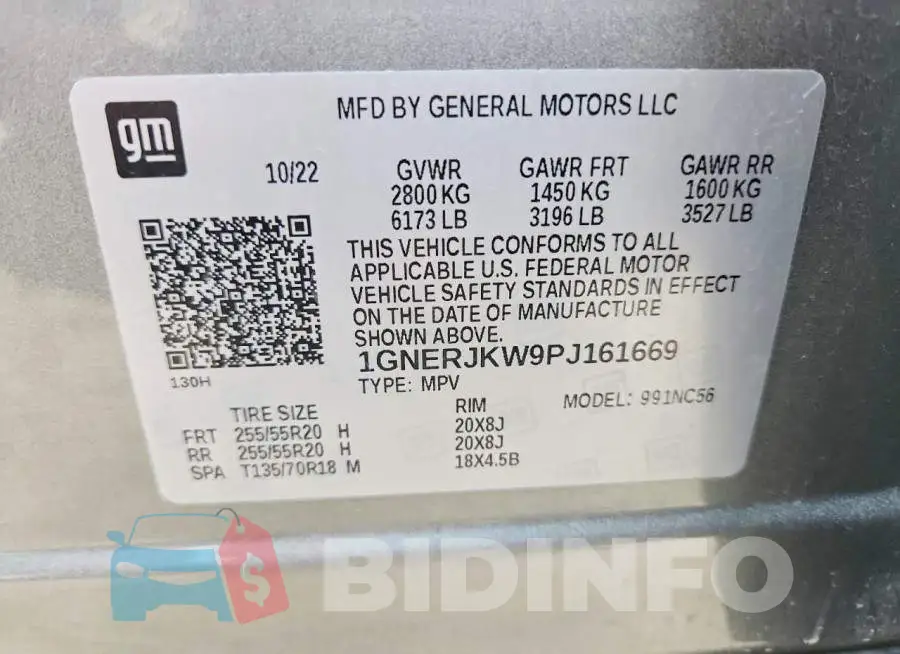 1GNERJKW9PJ161669 Photo# 14