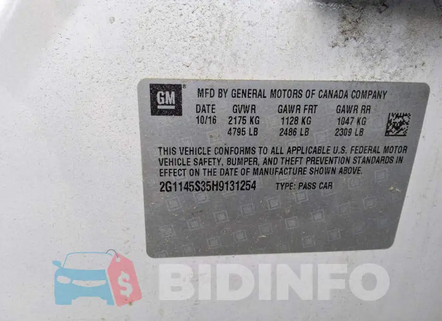 2G1145S35H9131254 Photo# 12