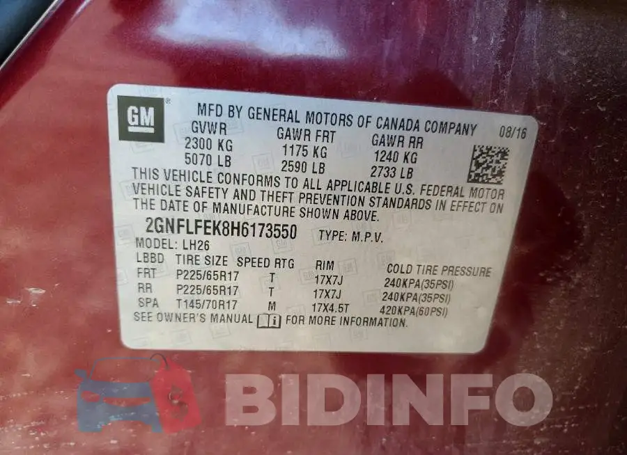 2GNFLFEK8H6173550 Photo# 13