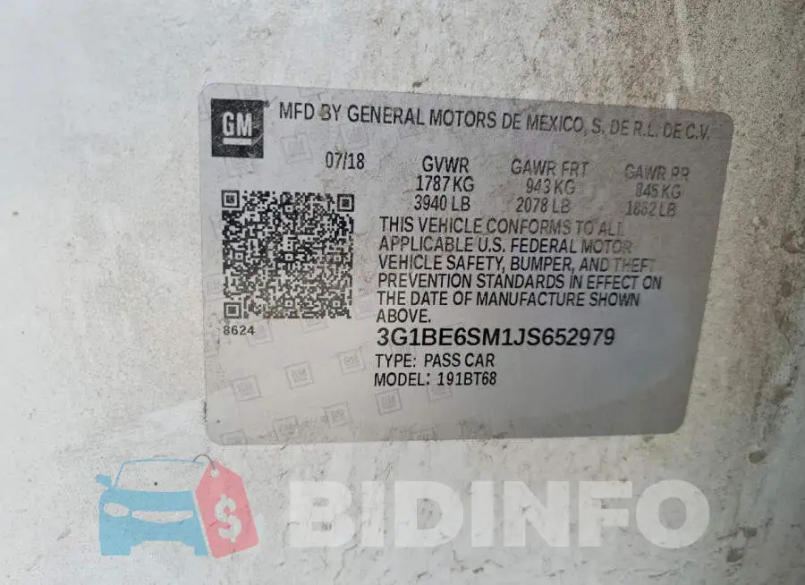3G1BE6SM1JS652979 Photo# 12
