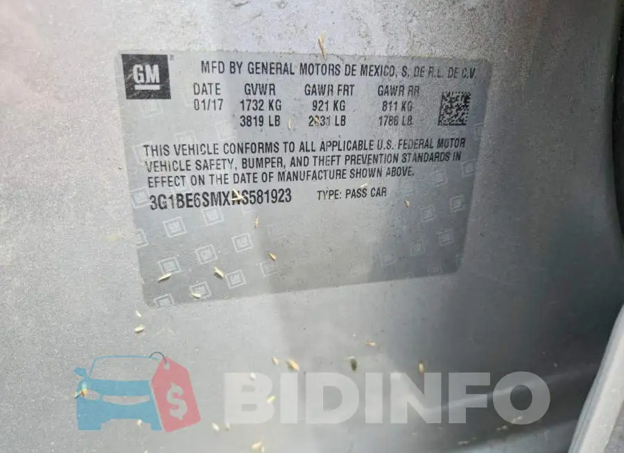 3G1BE6SMXHS581923 Photo# 12