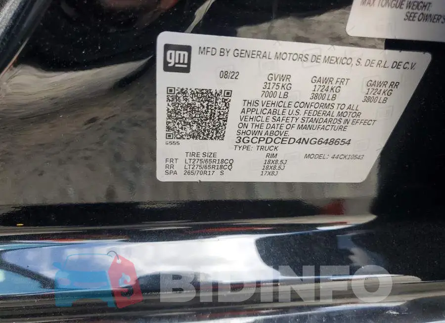 3GCPDCED4NG648654 Photo# 12