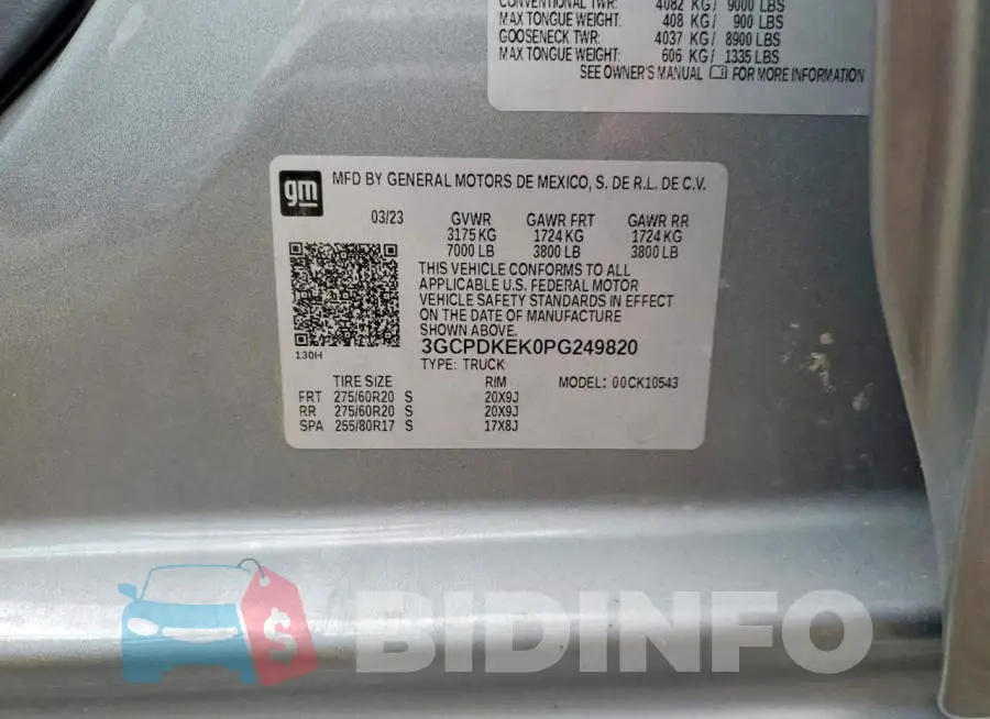 3GCPDKEK0PG249820 Photo# 12