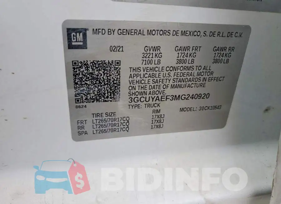 3GCUYAEF3MG240920 Photo# 12
