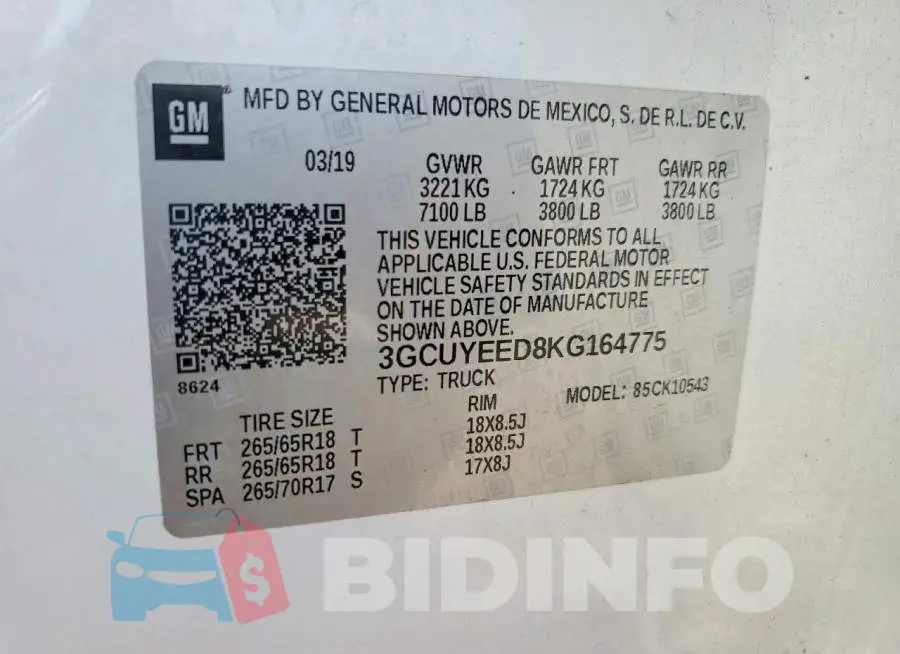 3GCUYEED8KG164775 Photo# 12