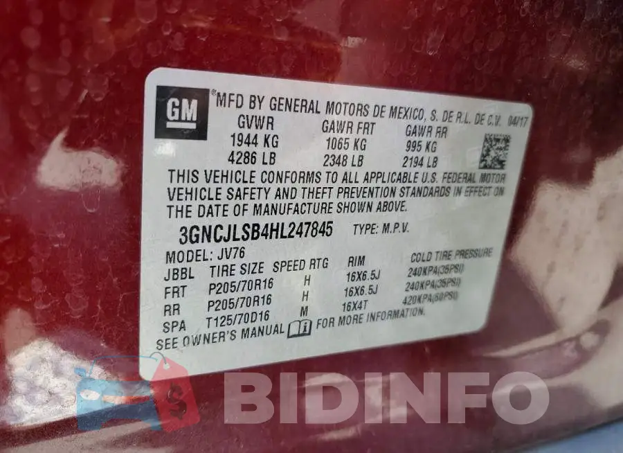 3GNCJLSB4HL247845 Photo# 12