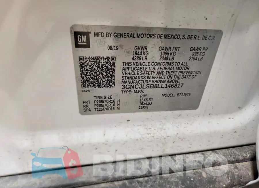 3GNCJLSB8LL146817 Photo# 13