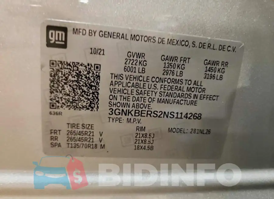 3GNKBERS2NS114268 Photo# 14