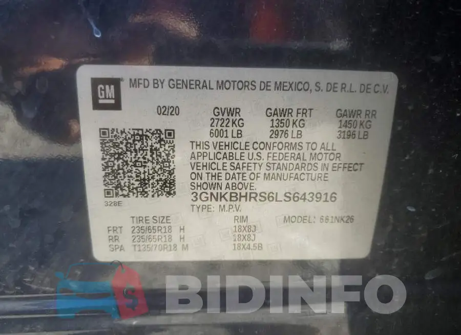 3GNKBHRS6LS643916 Photo# 13