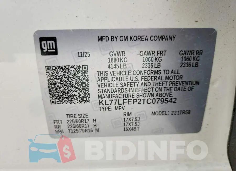 KL77LFEP2TC079542 Photo# 13