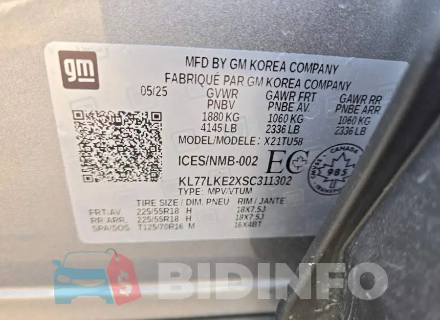KL77LKE2XSC311302 Photo# 13