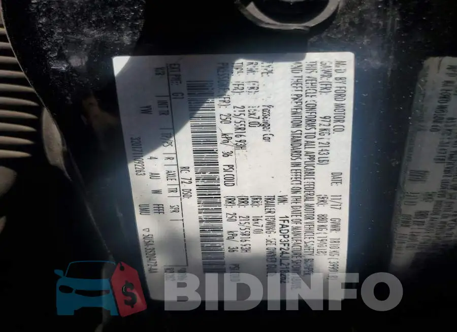 1FADP3F24JL218262 Photo# 12