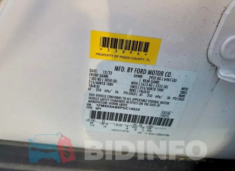 1FM5K8AB8PGC18635 Photo# 13