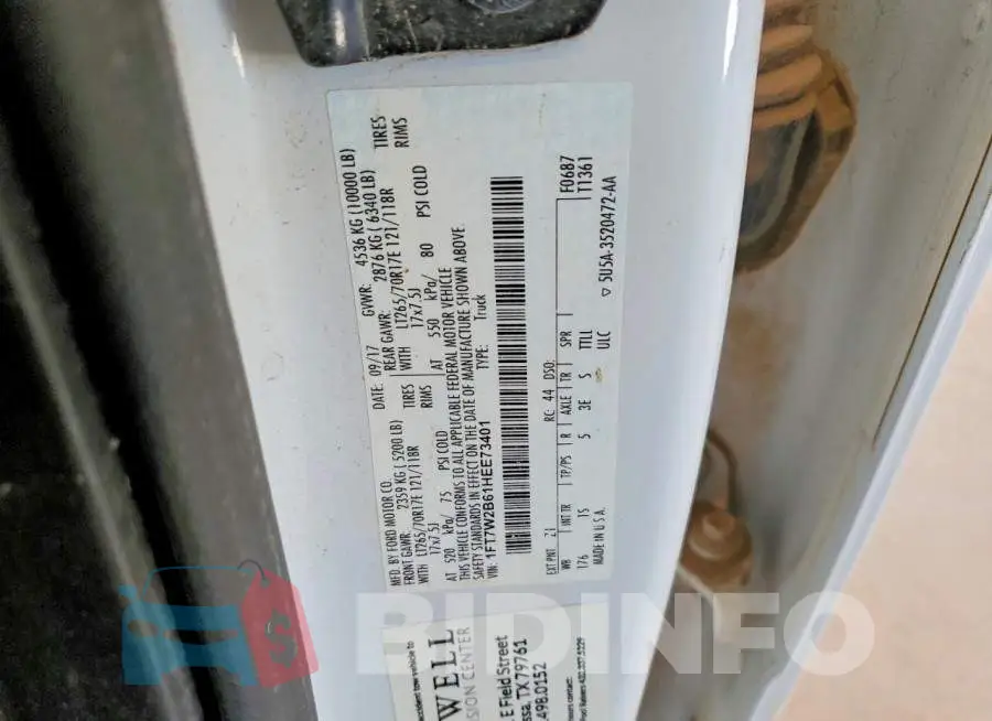 1FT7W2B61HEE73401 Photo# 12