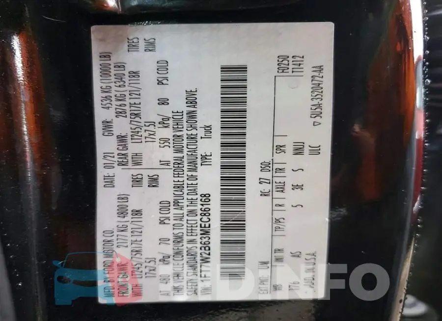 1FT7W2B63MEC86168 Photo# 12